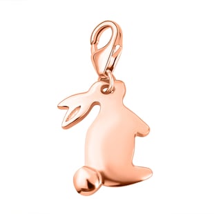 Rose Gold Overlay Sterling Silver Bunny Charm