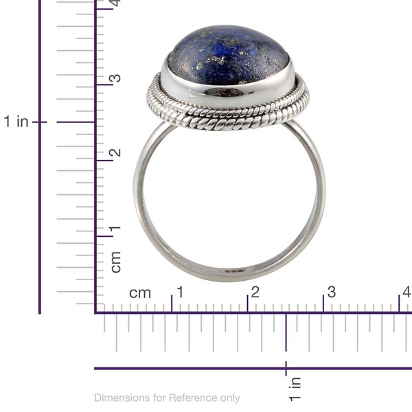 Lapis Lazuli (Ovl) Solitaire Ring in Sterling Silver 10.330 Ct.