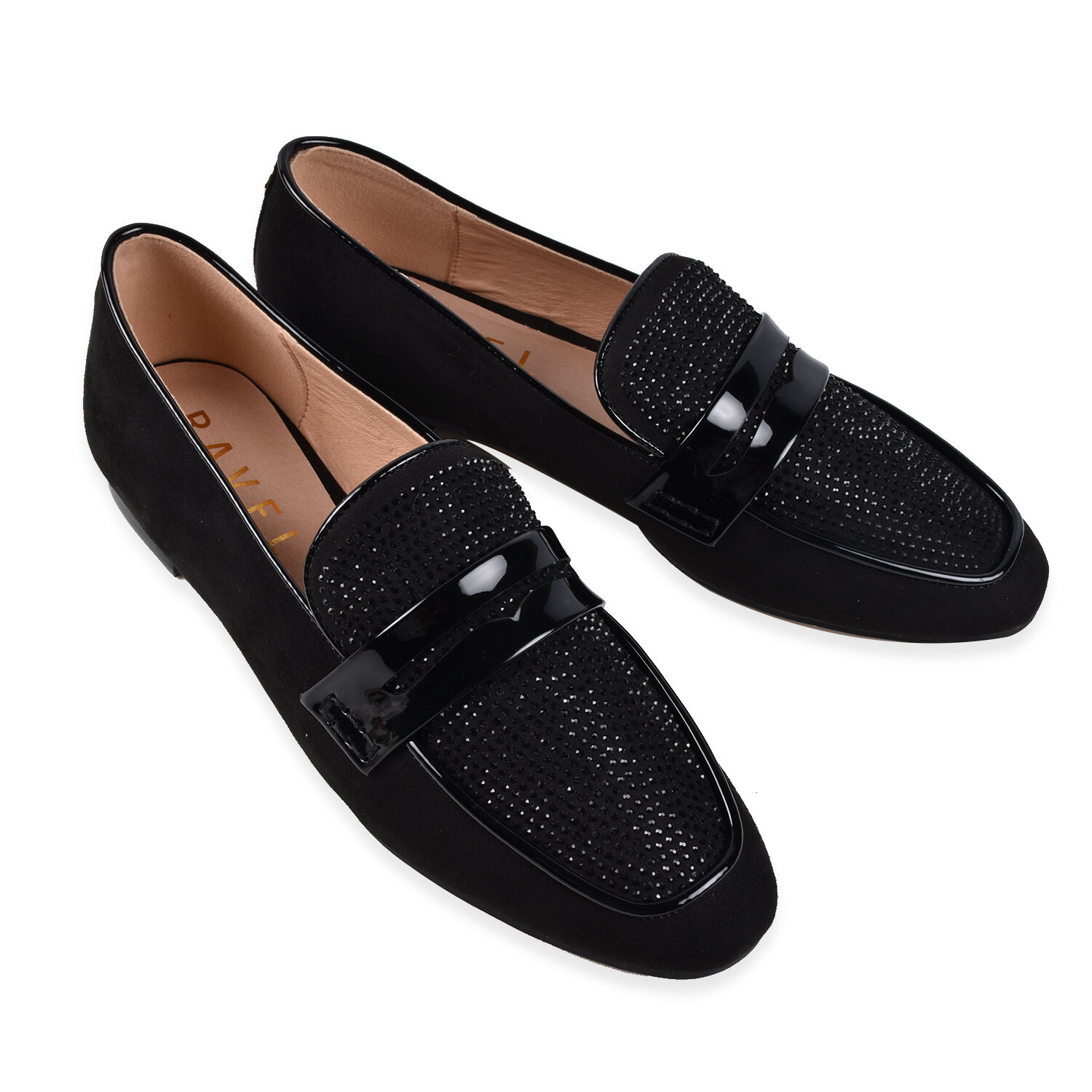 Ravel Black & Diamante Luis Loafers