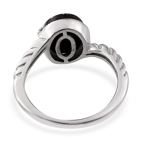 Goldenite (Ovl) Solitaire Ring in Platinum Overlay Sterling Silver 1.750 Ct.