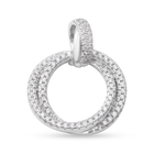 Elanza Simulated Diamond Pendant in Rhodium Gold Overlay Sterling Silver