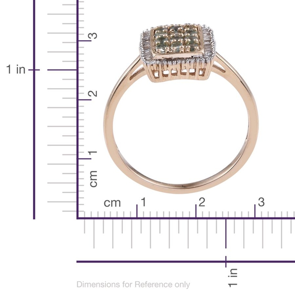 9K Y Gold Narsipatnam Alexandrite (Rnd), Diamond Ring 1.000 Ct. (Diamond Wt 0.350 Ct.)