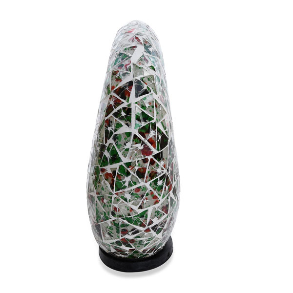 Mosaic Donut Lamp (Size 30x28x7 Cm) - Green & Red