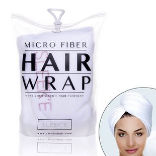 Sleeke: Microfibre Hair Wrap (Size 65x25x10Cm) - White