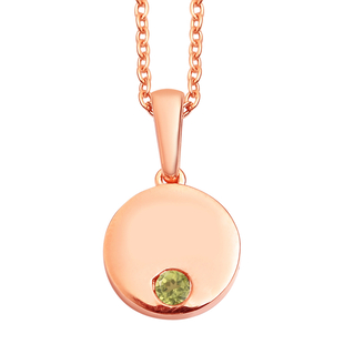 Hebei Peridot Pendant with Chain (Size 18) in Rose Gold Overlay Sterling Silver