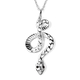 RACHEL GALLEY Venom Collection-  Black Spinel Pendant with Chain (Size 30) in Rhodium Overlay Sterling Silver, Silver Wt. 13.27 Gms.