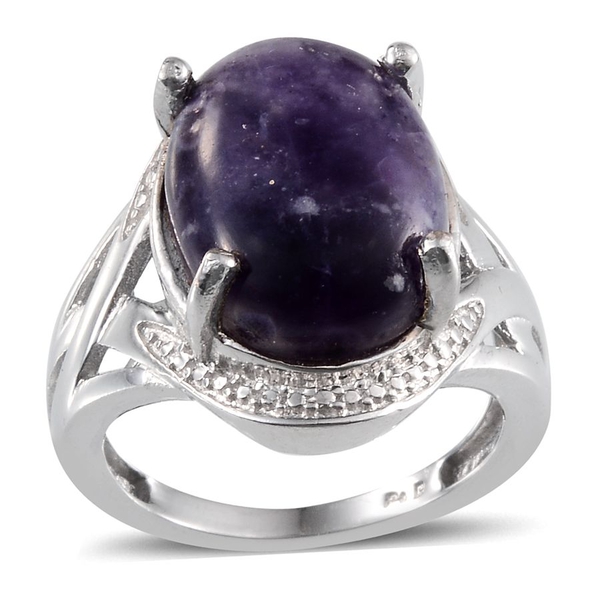 Purple Opal (Ovl) Solitaire Ring in ION Plated Platinum Bond 8.000 Ct.