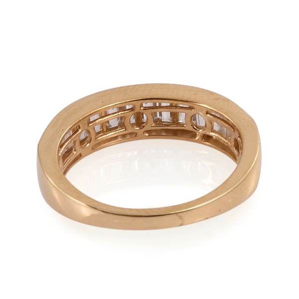 AA Natural Cambodian Zircon (Bgt) Half Eternity Band Ring in 14K Gold Overlay Sterling Silver 2.500 Ct.