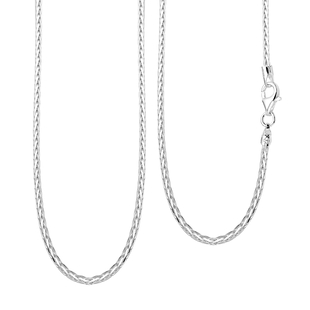 Hatton Garden Close Out Deal- Sterling Silver Spiga Necklace (Size - 20) With Lobster Clasp, Silver 