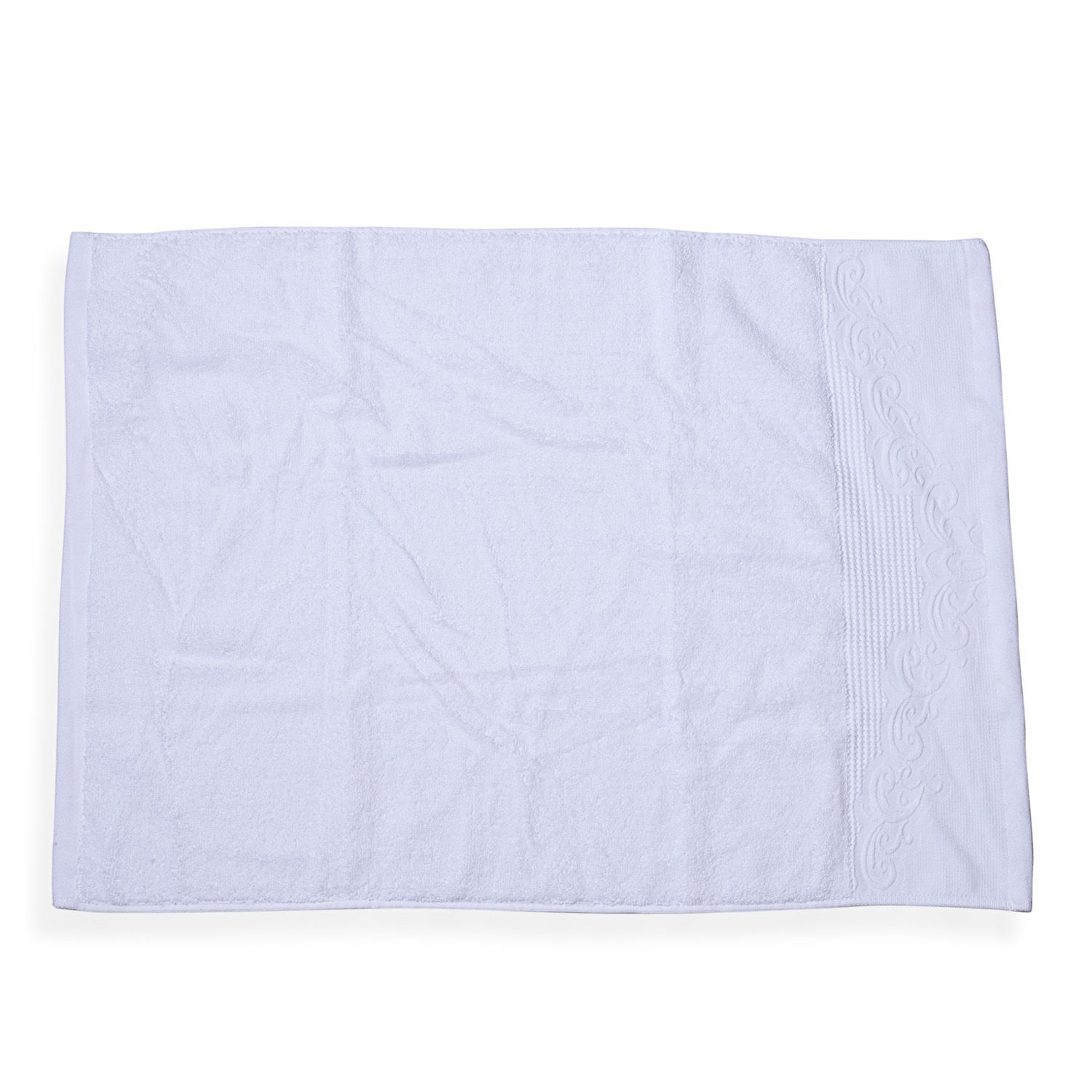 Set of 4 - 100% Cotton White Colour 1 Bath Towel (Size 130x65 Cm), 2 Face Towel (Size 65x50 Cm) and 1 Hand Towel (Size 33x33 Cm) with Filigree Pattern at the Border