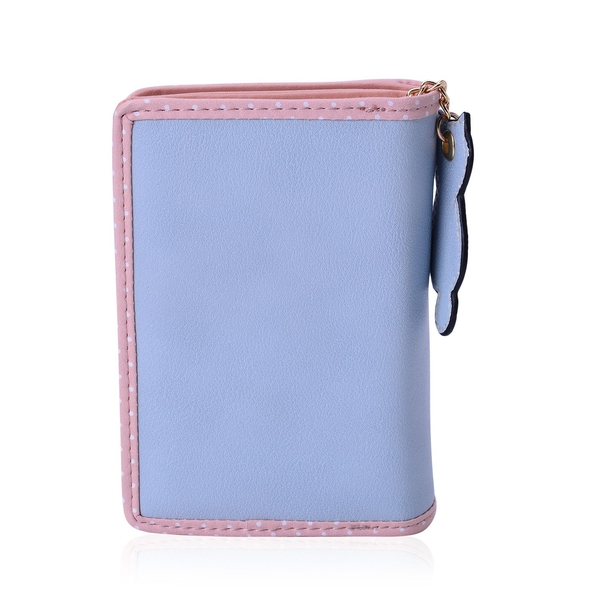 Cat Charm Blue and Pink Colour Wallet (Size 13x9x3 Cm)