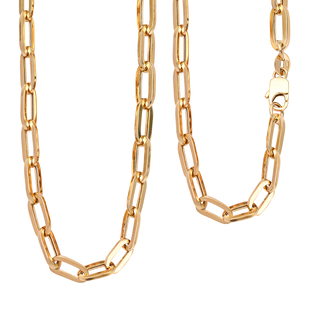 Hatton Garden Close Out - 9K Yellow Gold Paper Clip Necklace (Size 30) with Lobster Clasp, Gold Wt. 