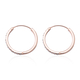 One Time Close Out Deal -Simulated Diamond Hoop Earrings in Rose Gold Overlay Sterling Silver