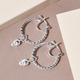 Sterling Silver Skull Charm Hoop Earrings (with Clasp)