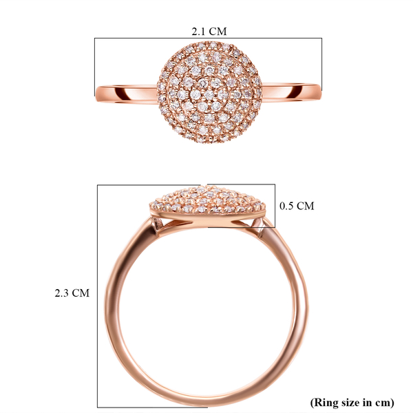 9K Rose Gold Natural Pink Diamond Cluster Ring 0.34 Ct.