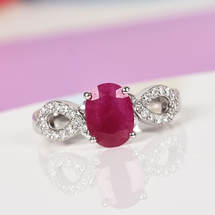 RACHEL GALLEY- Embrace Collection- 950 Platinum AAAA NATURAL Very Rare Ruby and Diamond (VS/E-F) Rin
