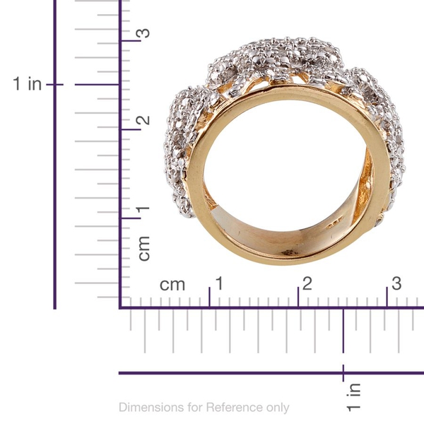 Diamond (Rnd) Tiger Ring in 14K Gold Overlay Sterling Silver 0.250 Ct.