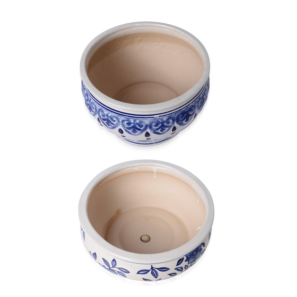 Classic Chinese Porcelain Blue and White Colour Printed Planter (Size 26 Cm and 20 Cm)