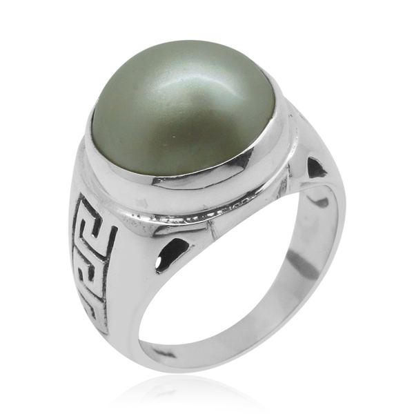 Royal Bali Collection Mabe Pearl (Rnd) Solitaire Ring in Sterling Silver 6.000 Ct.