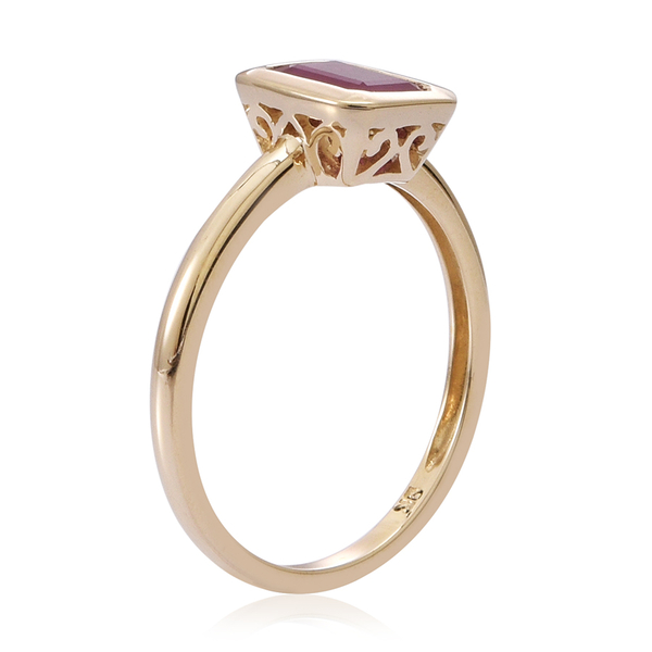 9K Y Gold Ruby (Oct) Solitaire Ring 1.000 Ct.