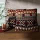 Set of 2 - Turkish Kilim Pattern Cushion Covers (Size 45 Cm) - Green and Multi