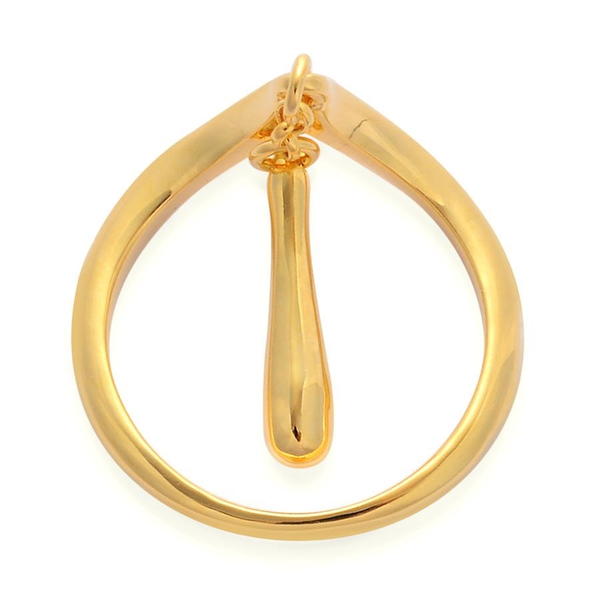 LucyQ Wishbone Water Droplet Ring in Yellow Gold Overlay Sterling Silver