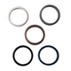 MP Set of 5 -  Light Grey, Dark Grey, Black, Brown and Dark Blue Colour Band Rings (Size W)