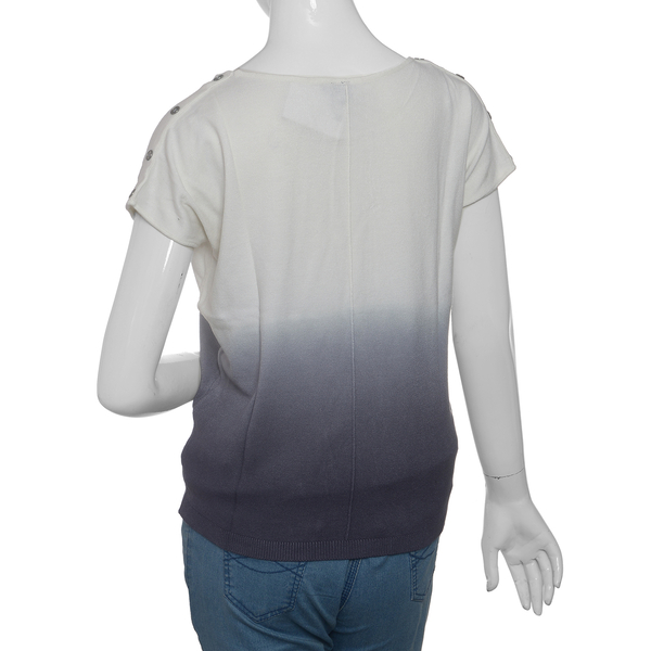 Cool Summer - White and Grey Ombre Dye T-Shirt Size - Small