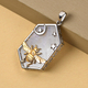 Rainbow Moonstone Pendant in Two Tone Overlay Sterling Silver 20.80 Ct.