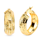 Yellow Gold Overlay Sterling Silver Hoop Earrings With Clasp.