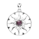 Sajen Silver Natures Joy Collection - Natural Ruby Enamelled Pendant in Platinum Overlay Sterling Silver 1.55 Ct, Silver Wt. 5.83 Gms