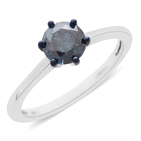 Cyber Weekend Finale Deal- Collectors Edition -  9K W Gold SGL Certified Rare Size Blue Diamond (Rnd