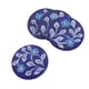 Set of 4 Handprinted Ceramic Coasters - Blue