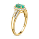 9K Yellow Gold Ethiopian Emerald and Diamond Ring 1.03 Ct.