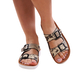 LA MAREY Snake Skin Pattern Two Strap Slip on Sandal (Size 3) - Tan