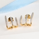 Diamond Earrings (with Push Back) in 14K Gold Overlay Sterling Silver