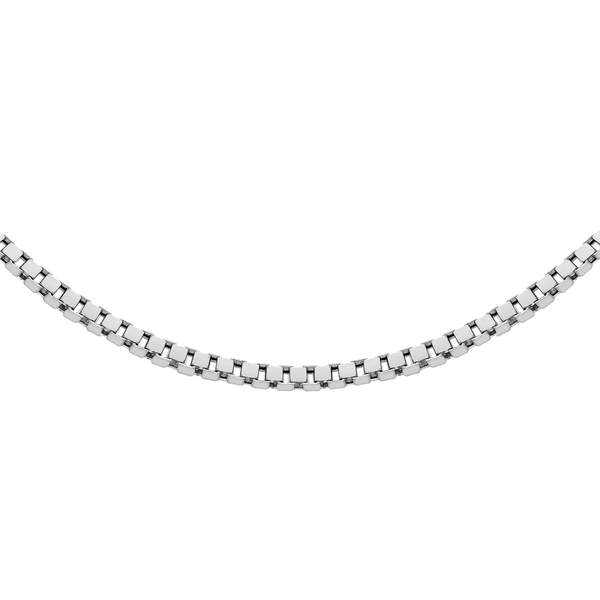 Sterling Silver Box Chain (Size 18) with Spring Ring Clasp.