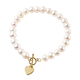 White Freshwater Pearl  Bracelet (Size - 7.5)  in Gold Overlay Sterling Silver