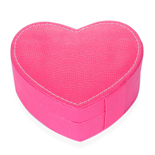 Rose Red Heart Shape Jewellery Box with Mirror Inside (Size 12.5x10x5 Cm)