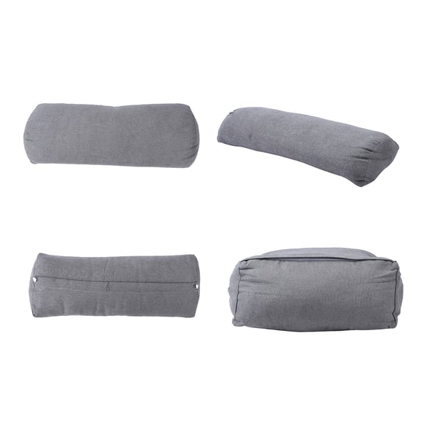 Three Dimensional Triangle Cushion with Round Pillow (Size 45x45x20 cm) - Grey