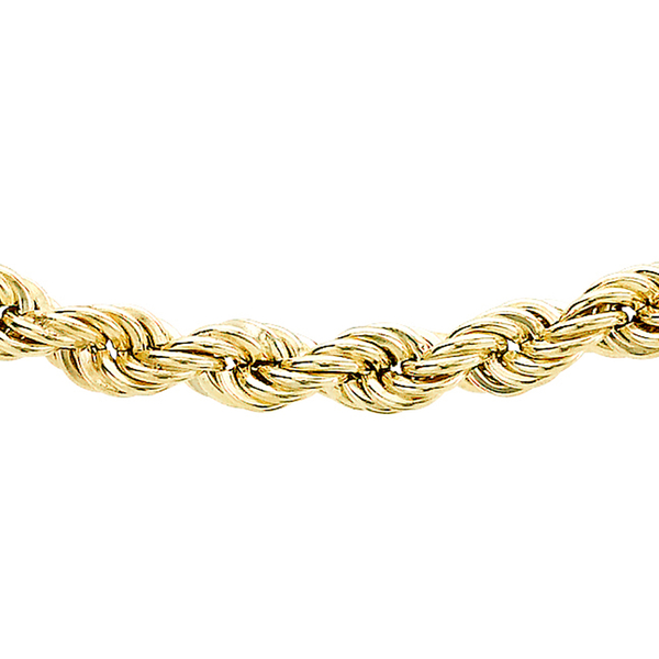 9K Yellow Gold Rope Chain with Spring Ring Clasp (Size 16), Gold wt 4.60 Gms
