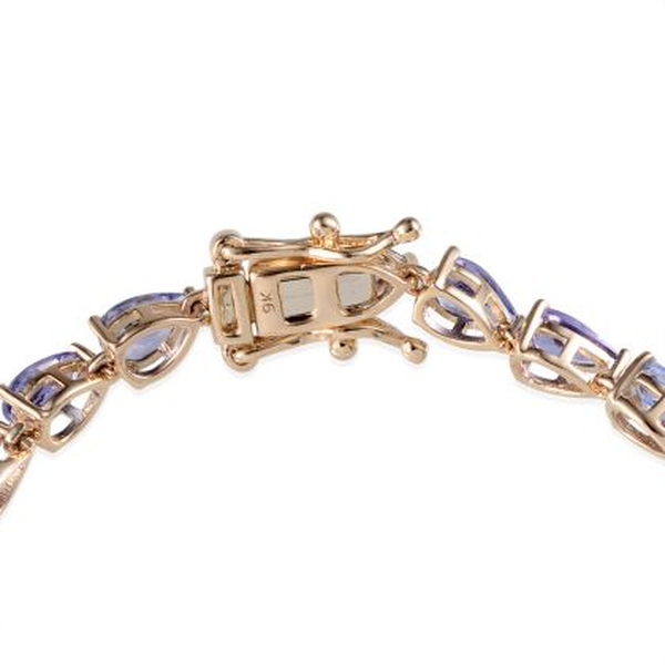 9K Y Gold AA Tanzanite (Pear) Bracelet (Size 7.5) 10.000 Ct.