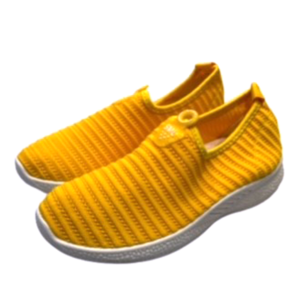 Low-Top Women's Synthetic Upper Shoes - Yellow