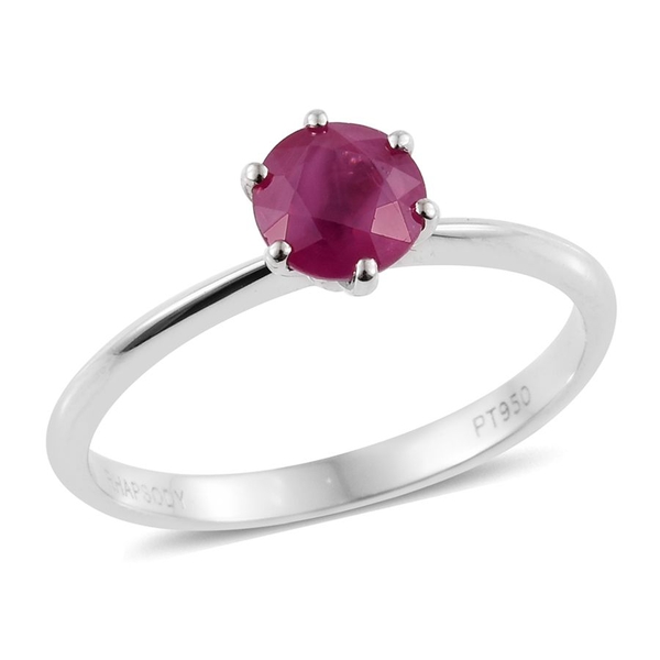 RHAPSODY 950 Platinum AAAA Ruby (Rnd) Solitaire Ring 1.000 Ct.