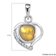 Artisan Crafted Polki Yellow Diamond and White Diamond Pendant in Platinum Overlay Sterling Silver 0.31 Ct.