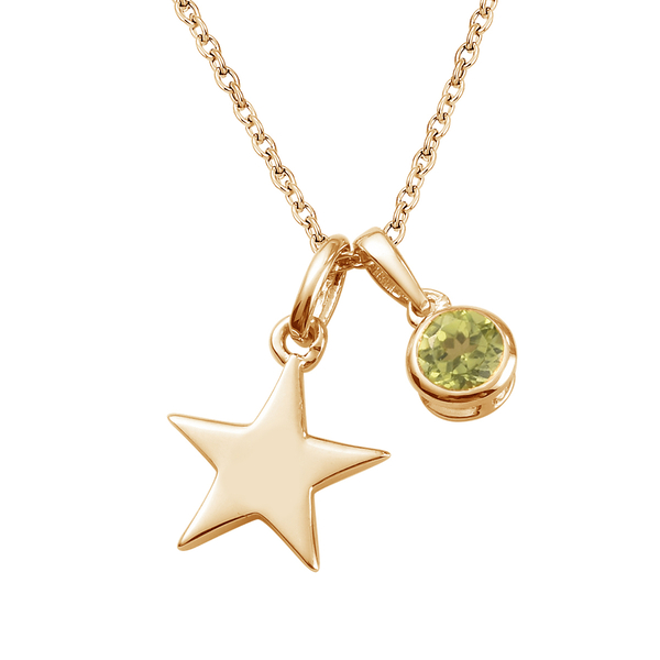 Hebei Peridot 2 Pcs Pendant with Chain (Size 20) with Lobster Clasp in 14K Gold Overlay Sterling Sil