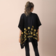 JOVIE Chiffon Floral Embroidery Kimono (Size:90x75 cm) - Black & Yellow