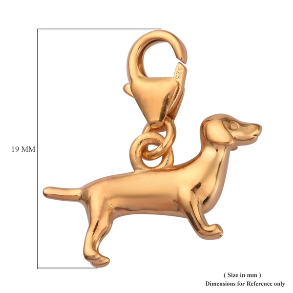 Charms De Memoire 14K Gold Overlay Sterling Silver Dog Charm