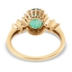 9K Yellow Gold AAA Kagem Zambian Emerald and Diamond Ring 1.40 Ct.