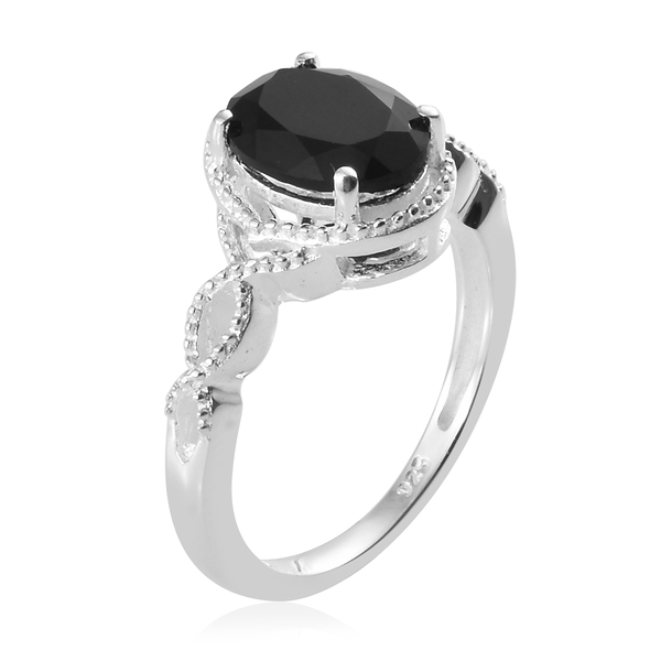 Boi Ploi Black Spinel (Ovl) Ring and Pendant in Sterling Silver 4.250 Ct.